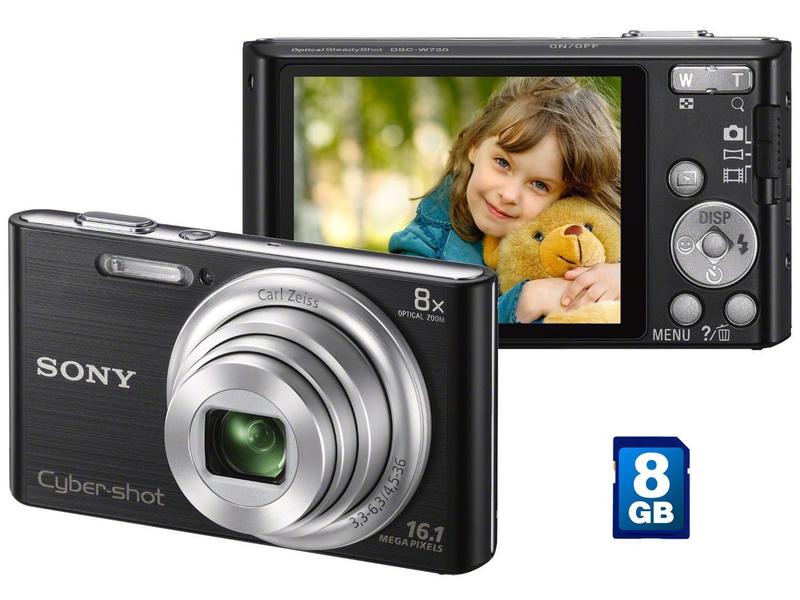 Câmera Digital Sony DSC-W730 16.1MP LCD 2,7” - Zoom Óptico 8x